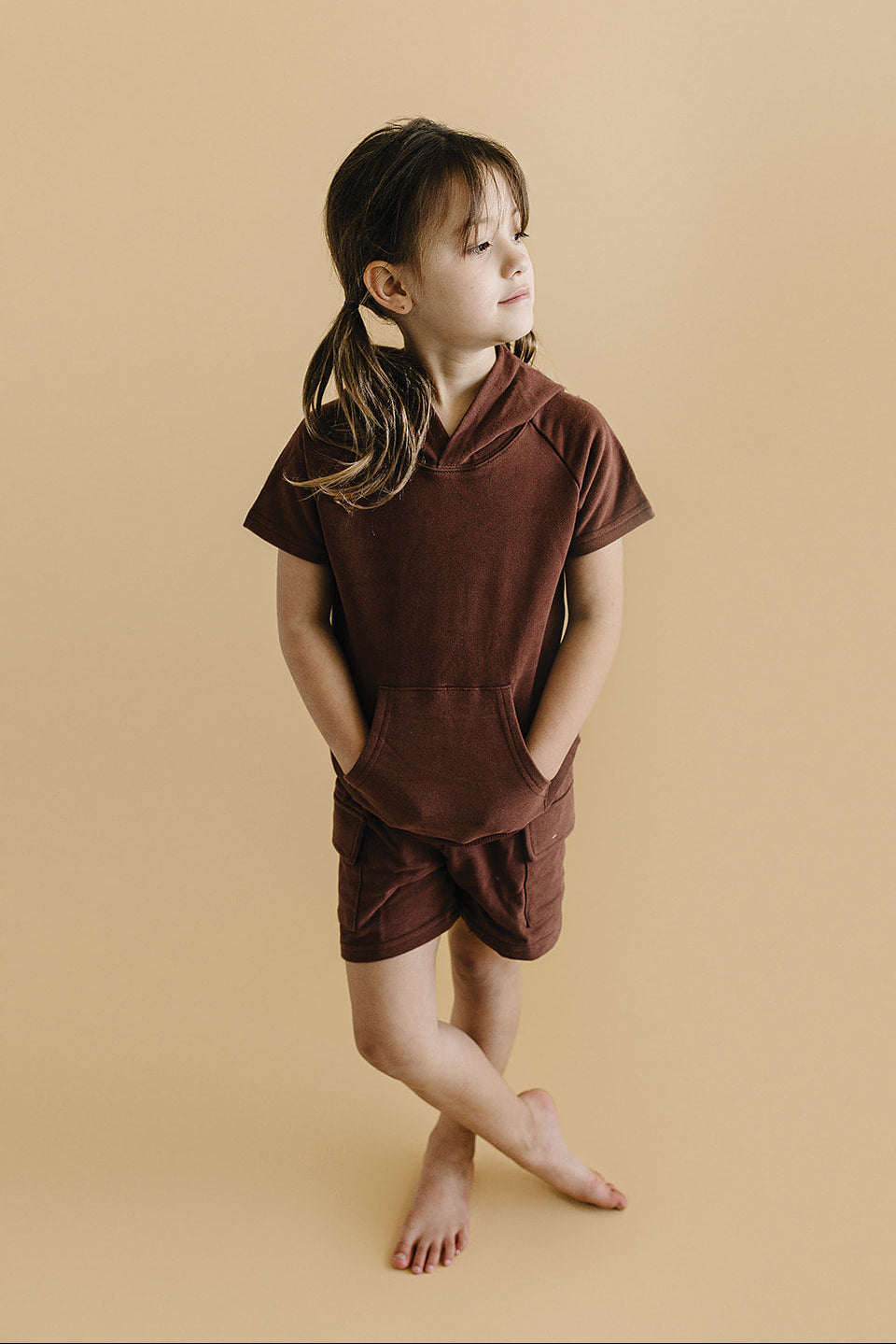 Terry Cargo Shorts Set | Chocolate