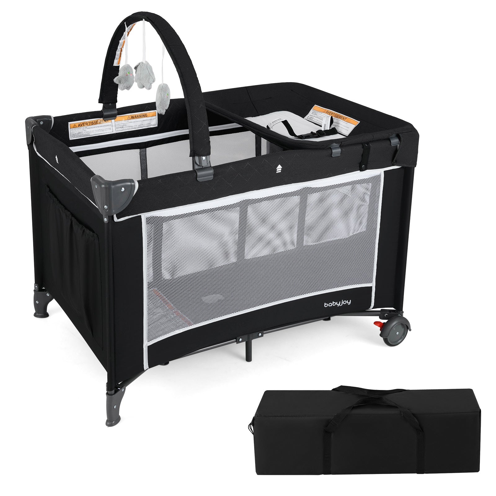 3-in-1 Portable Baby Crib and Playpen with Changing Table