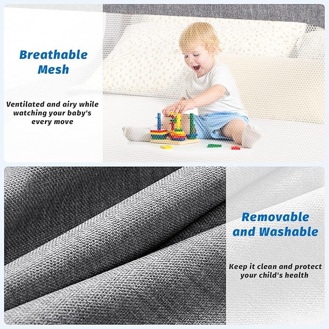 3-Piece Twin Size Bed Rails for Toddlers, with Headboard Rod -Height Adjustable Baby' Safety Bed Rails Guard for Twin Size Bed(3Pack 74.8"x74.8"x39"-Gray)
