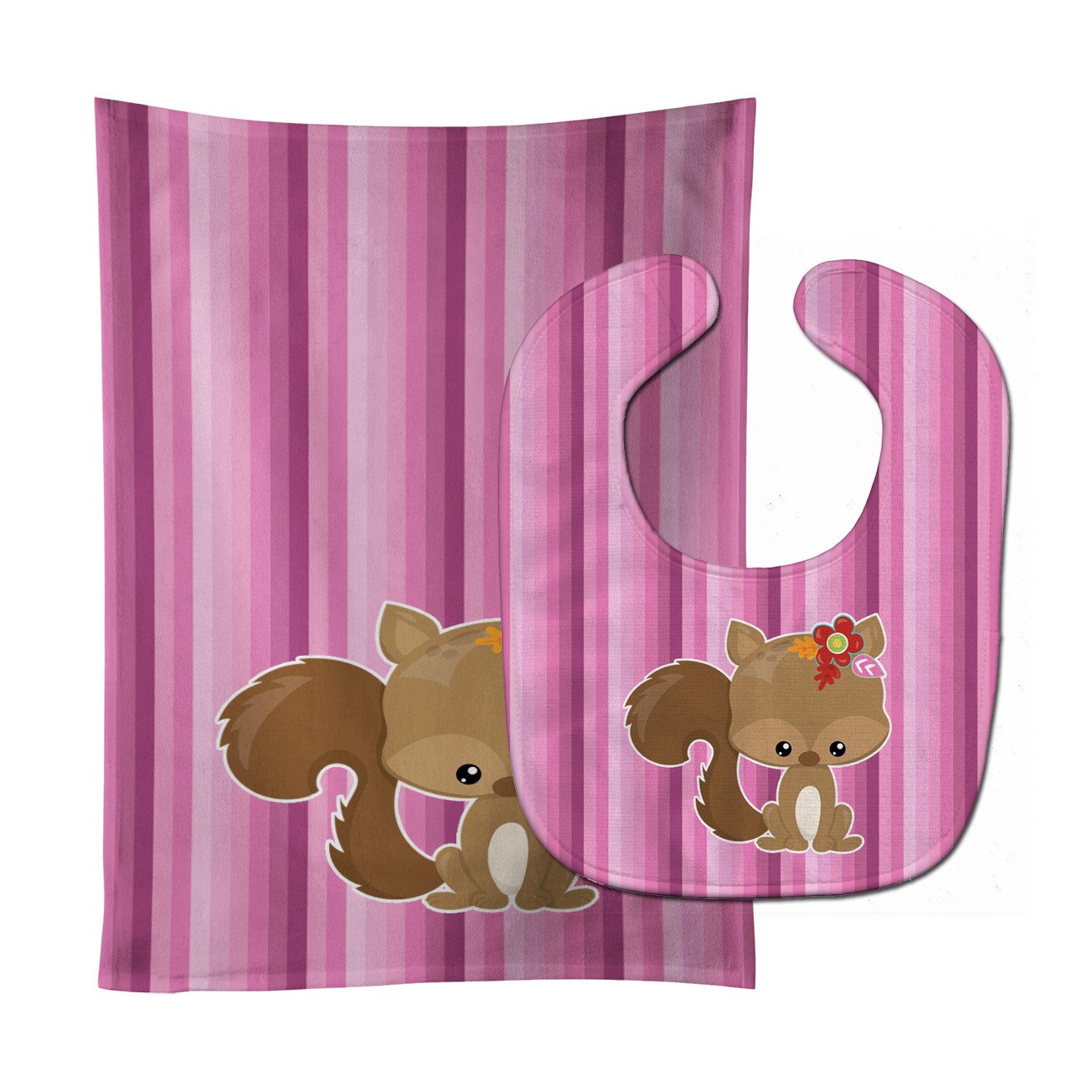Squirrel Baby Bib & Burp Cloth BB6793STBU