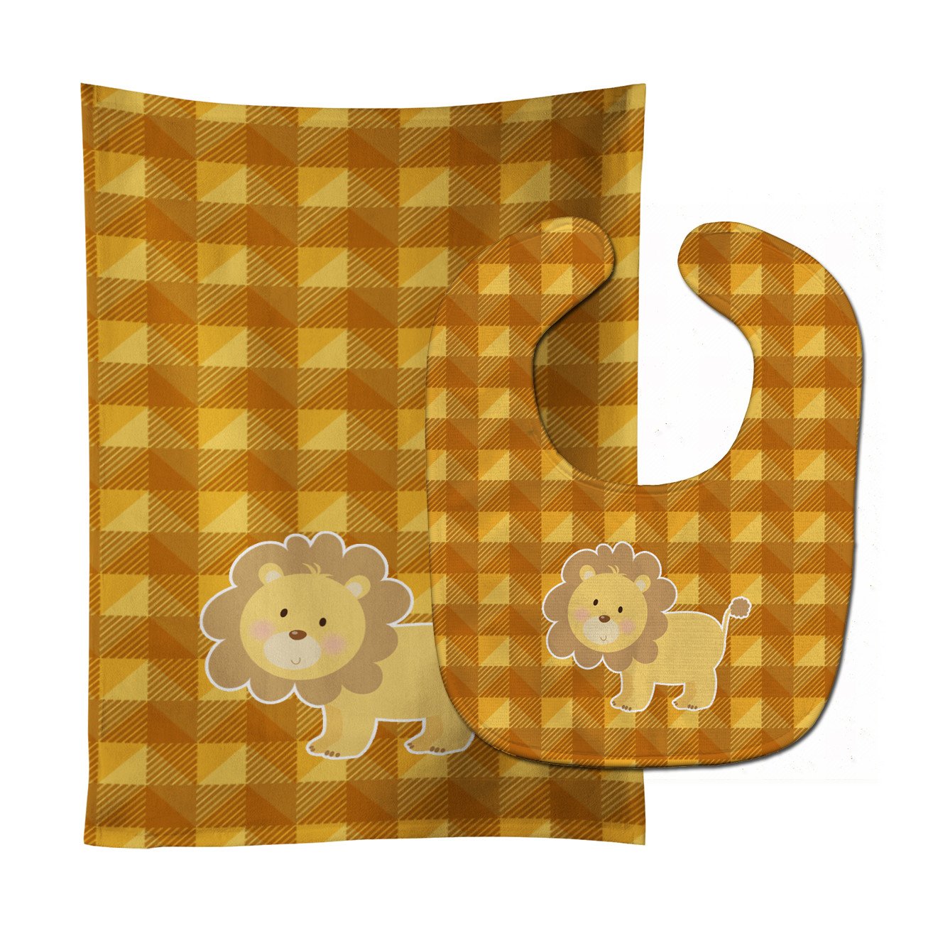 Lion Baby Bib & Burp Cloth BB7032STBU