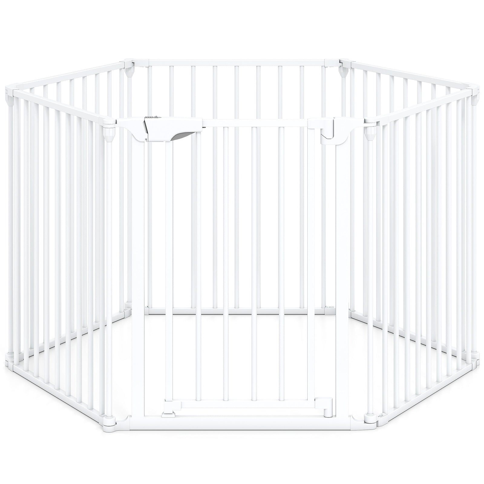 Extra Wide Baby Gate Fits 34.5-154" Openings 6-Panel Adjustable Safety Fence