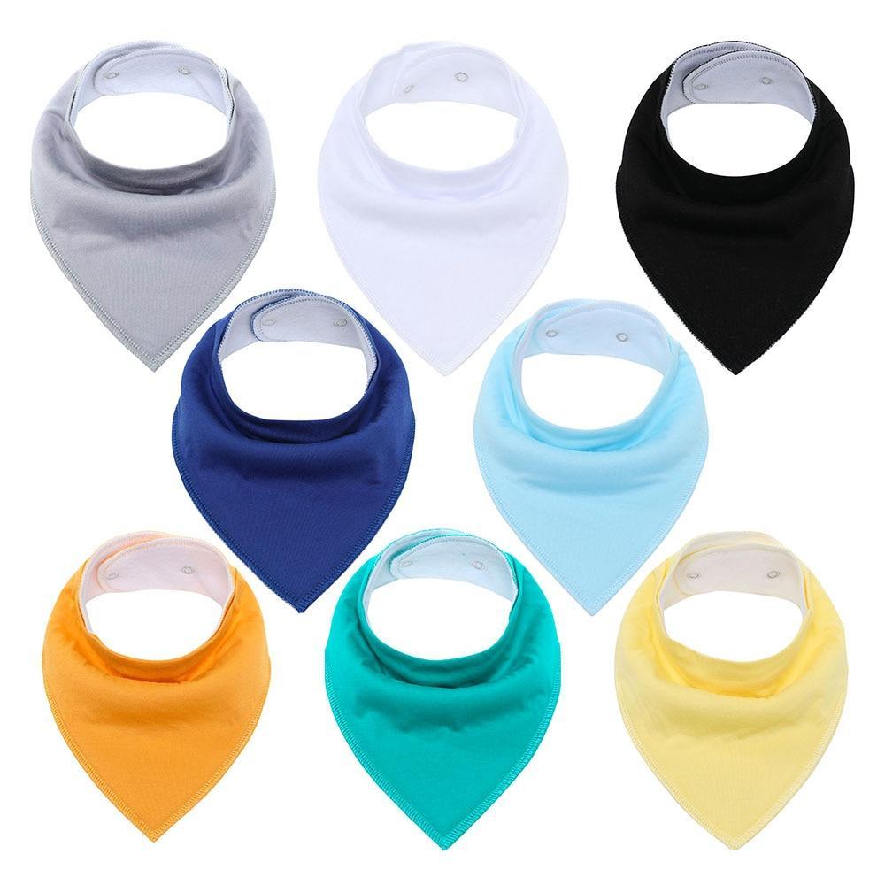 8PCS/SET Pack Baby Bandana Organic Absorbent Soft Cotton Drool Bibs for Teething And Feeding Bib For Baby and Kids Feeding