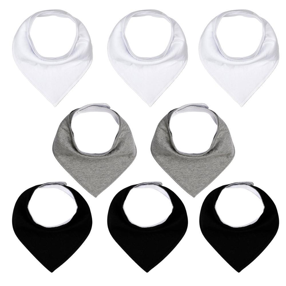 8PCS/SET Pack Baby Bandana Organic Absorbent Soft Cotton Drool Bibs for Teething And Feeding Bib For Baby and Kids Feeding