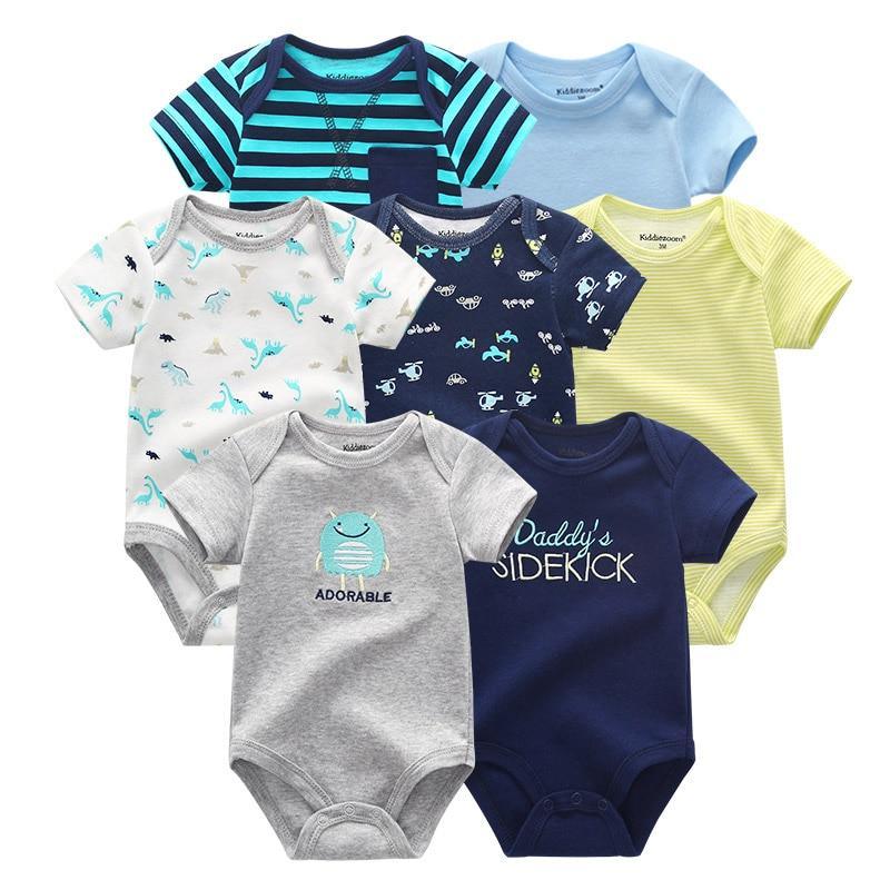 Unisex Newborn Baby Rompers Clothing Infant Jumpsuits 100%Cotton Children 7Pcs/Lot Set for Girls and Boys Jumpsuits For Kids