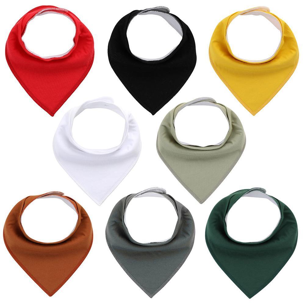 8PCS/SET Pack Baby Bandana Organic Absorbent Soft Cotton Drool Bibs for Teething And Feeding Bib For Baby and Kids Feeding