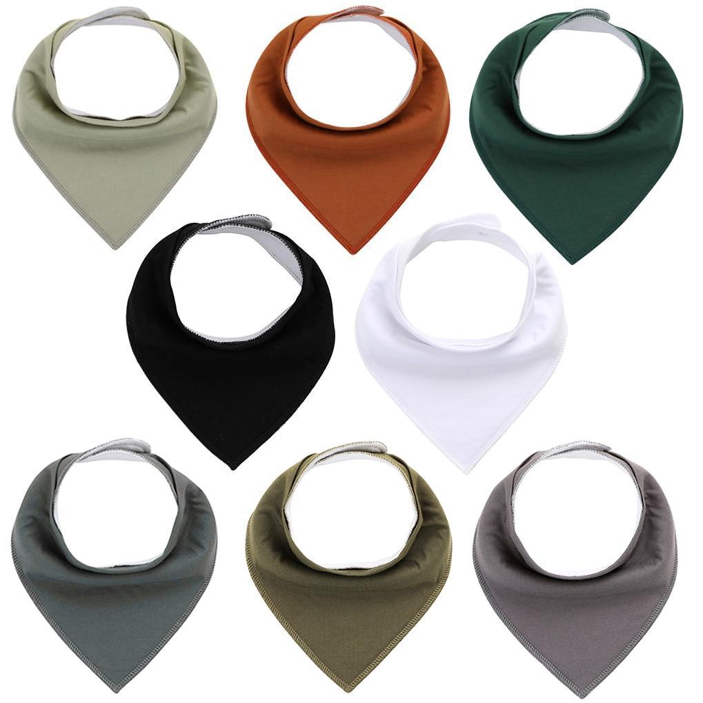 8PCS/SET Pack Baby Bandana Organic Absorbent Soft Cotton Drool Bibs for Teething And Feeding Bib For Baby and Kids Feeding