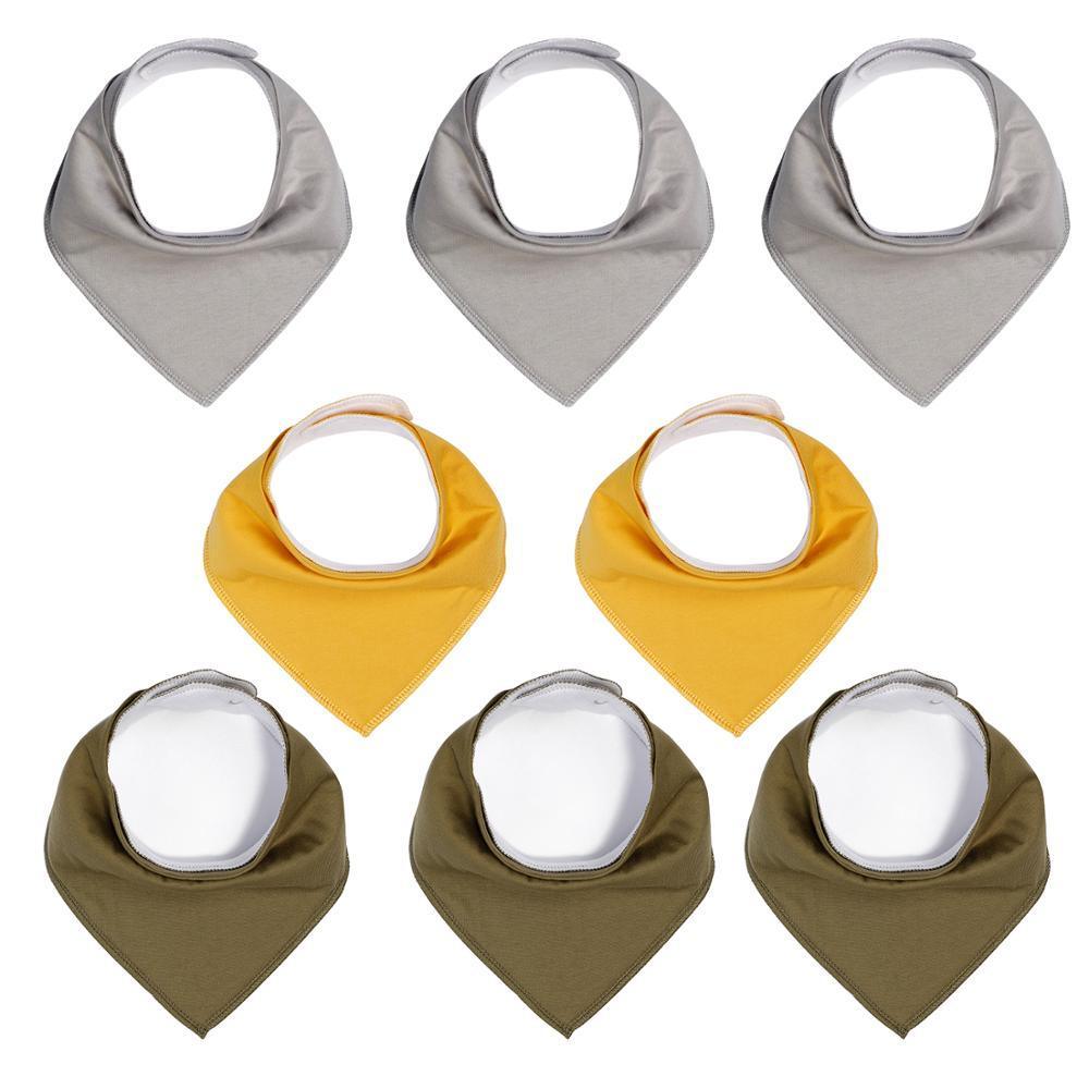 8PCS/SET Pack Baby Bandana Organic Absorbent Soft Cotton Drool Bibs for Teething And Feeding Bib For Baby and Kids Feeding