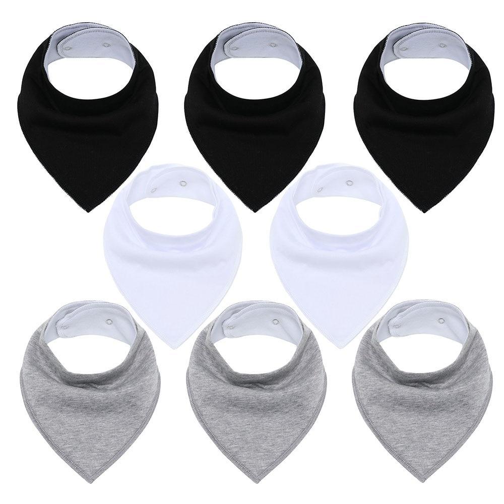 8PCS/SET Pack Baby Bandana Organic Absorbent Soft Cotton Drool Bibs for Teething And Feeding Bib For Baby and Kids Feeding