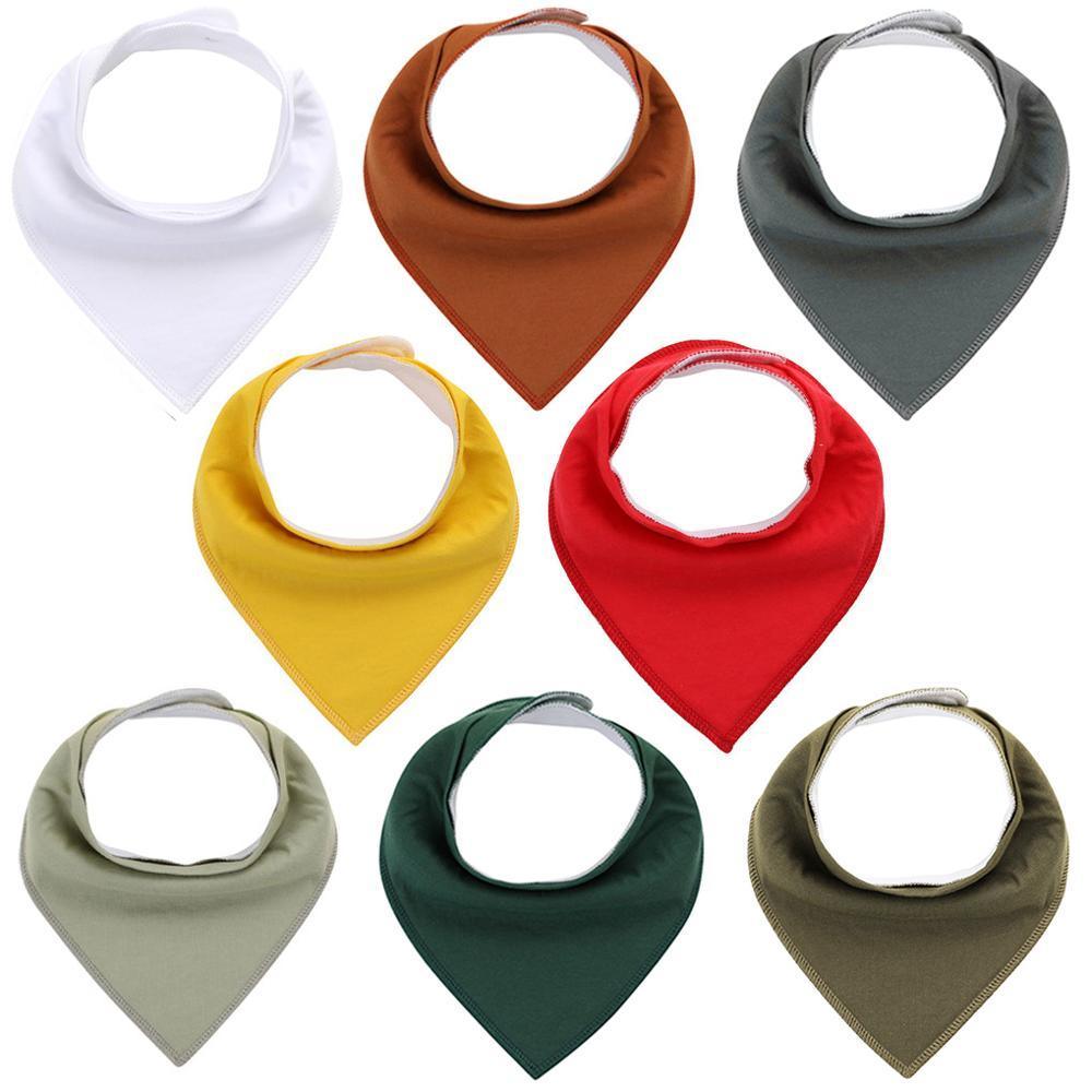 8PCS/SET Pack Baby Bandana Organic Absorbent Soft Cotton Drool Bibs for Teething And Feeding Bib For Baby and Kids Feeding