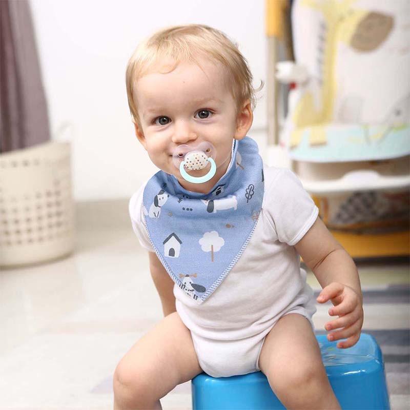 8PCS/SET Pack Baby Bandana Organic Absorbent Soft Cotton Drool Bibs for Teething And Feeding Bib For Baby and Kids Feeding