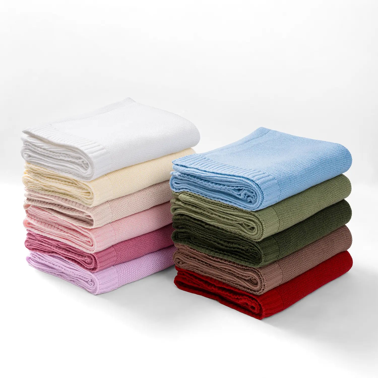 Classic Knit Cotton Baby Blanket in Red Xmas