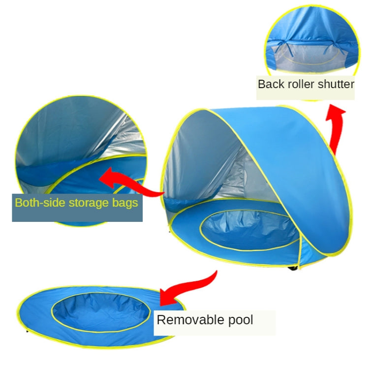 Baby Beach Tent With Pool Portable Foldable Sunshelter, Color: Orange