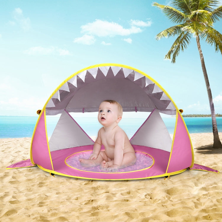 Baby Beach Tent With Pool Portable Foldable Sunshelter, Color: Orange