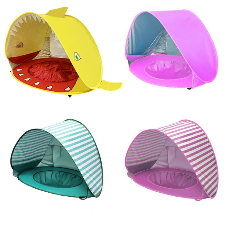 Baby Beach Tent With Pool Portable Foldable Sunshelter, Color: Shark Yellow