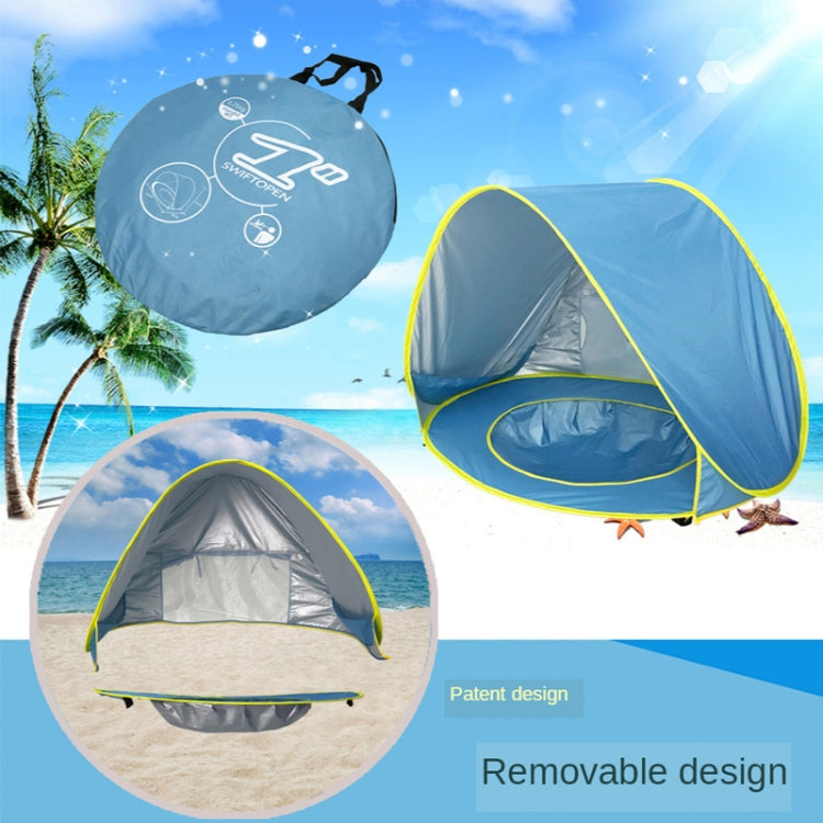 Baby Beach Tent With Pool Portable Foldable Sunshelter, Color: Shark Yellow