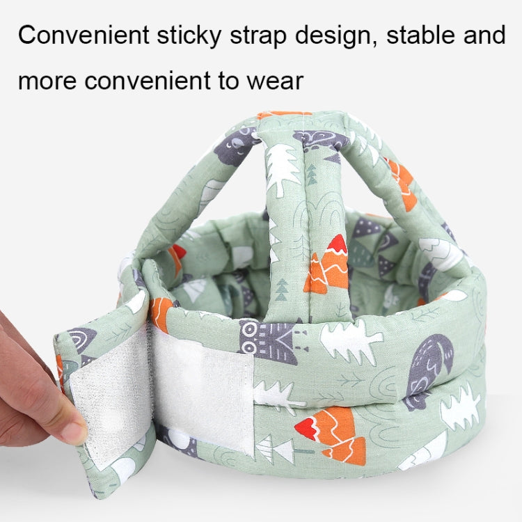 Baby Breathable Anti-fall Head Protective Cap Baby Protective Cap Toddler Bumper Cap, Spec: Green Forest