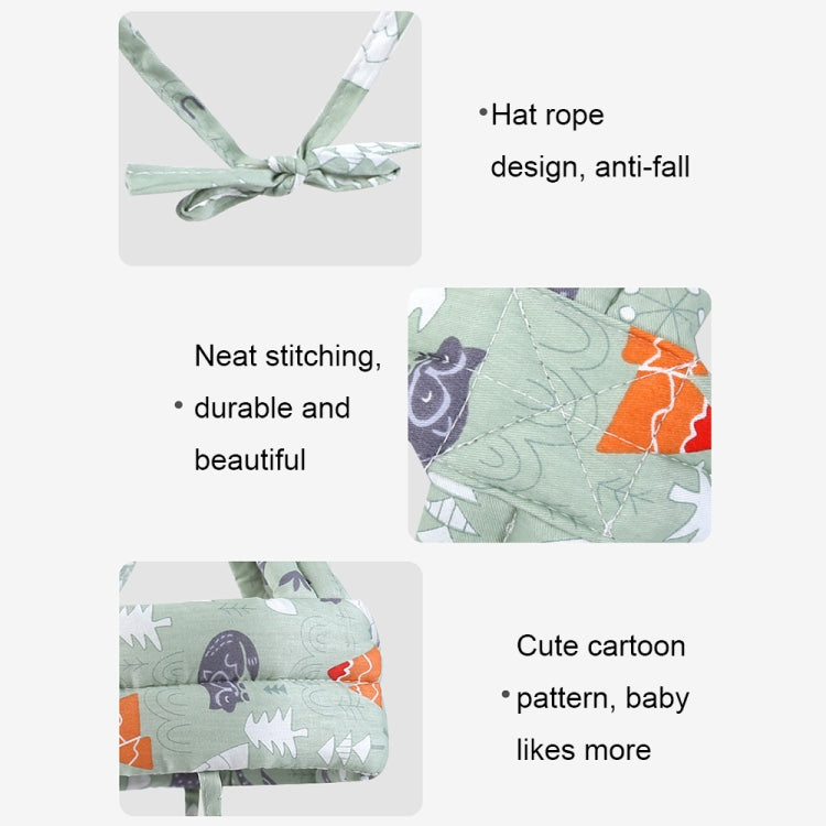 Baby Breathable Anti-fall Head Protective Cap Baby Protective Cap Toddler Bumper Cap, Spec: Green Forest