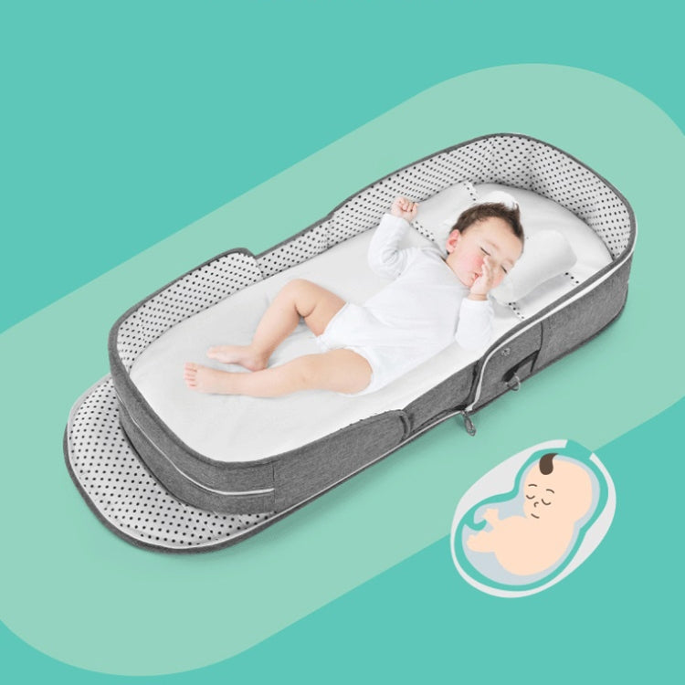 706 Backpack Portable Movable Crib Multifunctional Foldable Baby Bed, Color: Pink