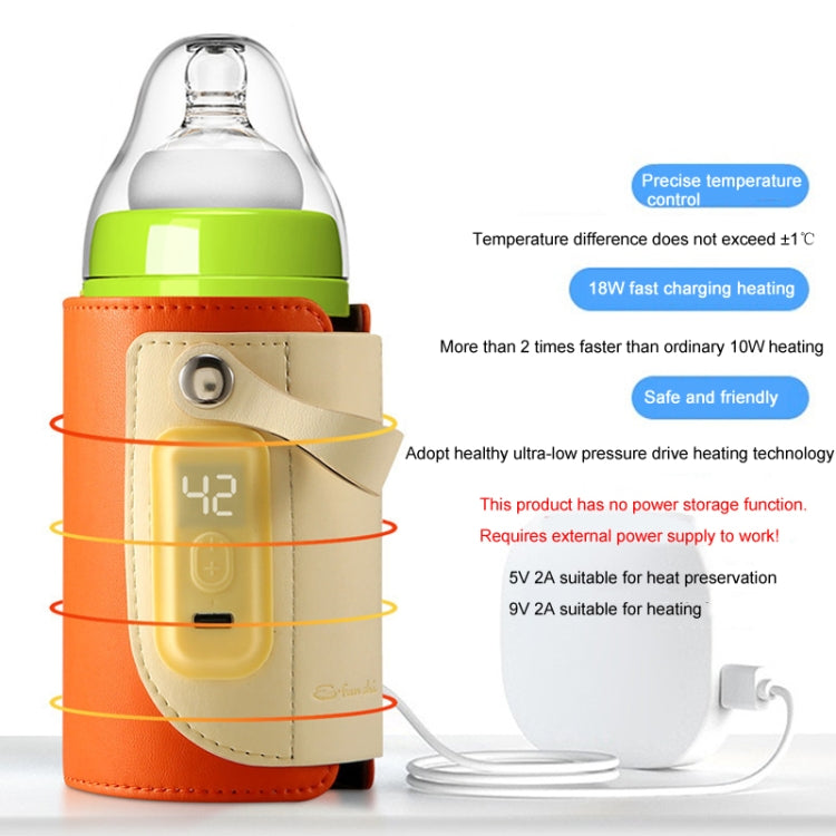 Baby Bottle Warmer Cover Outdoor Portable Milk Water Heater(Orange)