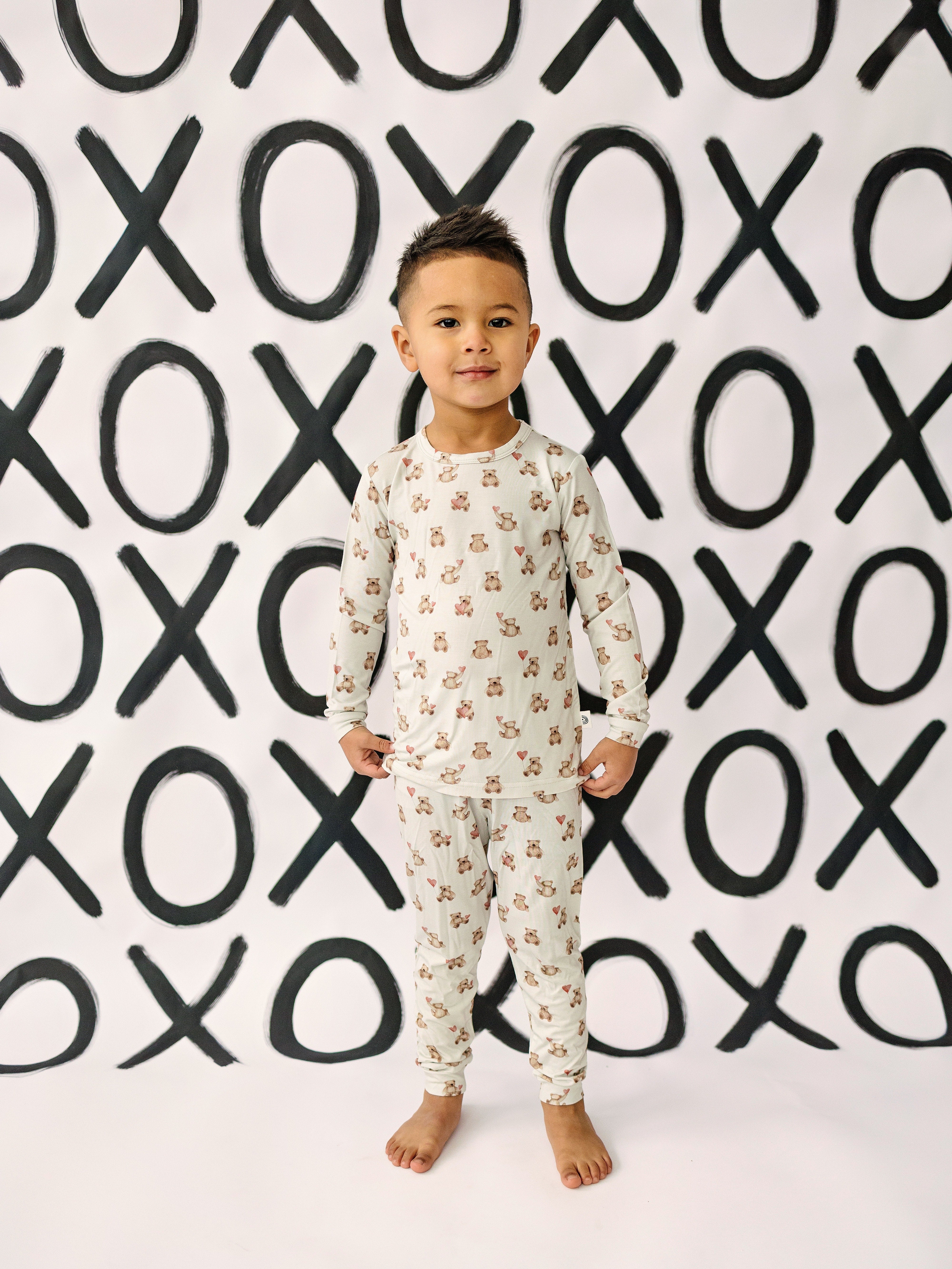 Valentines Teddy Bear 2pc Bamboo Pajamas