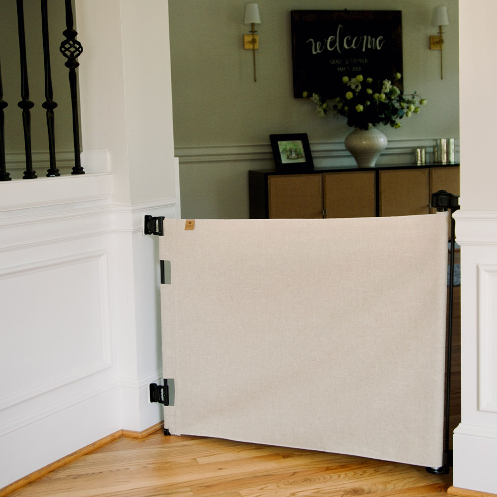 Crypton® Fabric Baby Safety Gate – Stylish, Stain-Resistant, PFAS-Free | fit openings from 27.6" to 55" wide and stand 33"