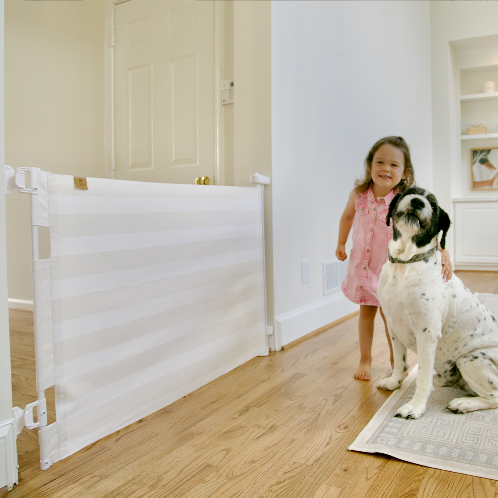 Crypton® Fabric Baby Safety Gate – Stylish, Stain-Resistant, PFAS-Free | fit openings from 27.6" to 55" wide and stand 33"