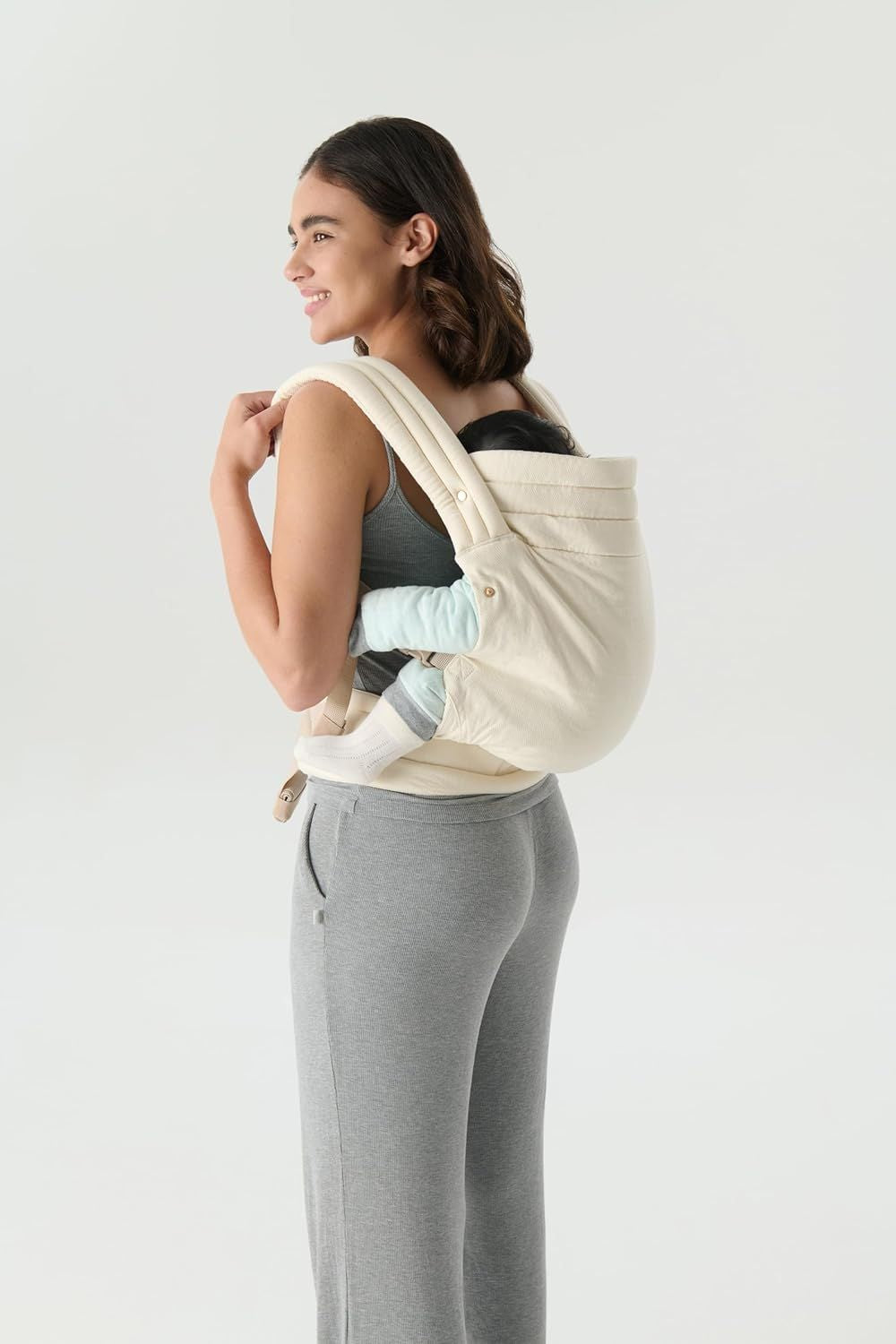 Ergonomic Baby Carrier Newborn to Toddler, Lightweight & Breathable Cotton Infant Carrier for Hands Free Comfort