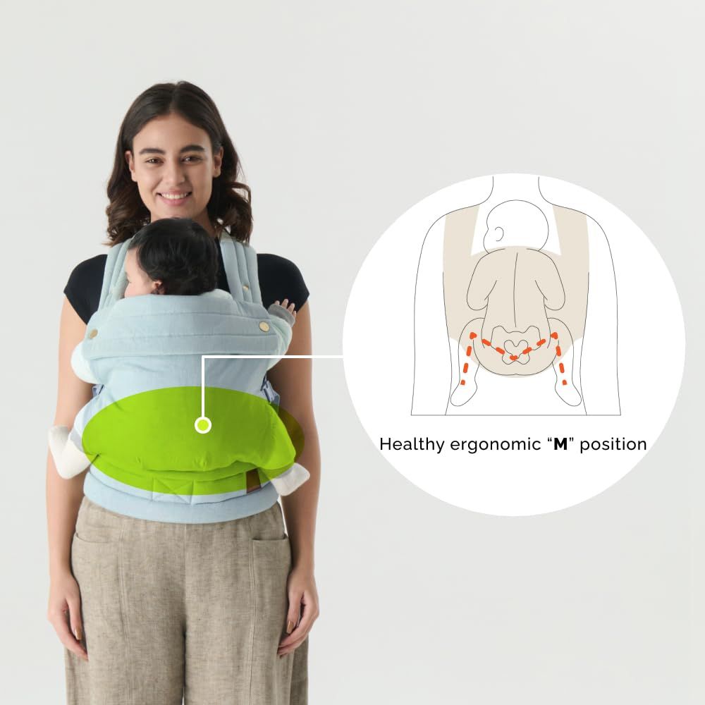 Ergonomic Baby Carrier Newborn to Toddler, Lightweight & Breathable Cotton Infant Carrier for Hands Free Comfort