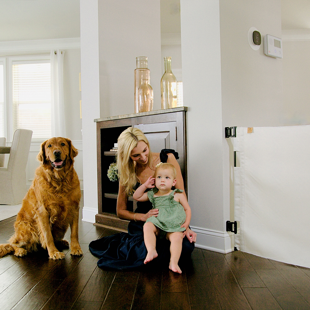 Crypton® Fabric Baby Safety Gate – Stylish, Stain-Resistant, PFAS-Free | fit openings from 27.6" to 55" wide and stand 33"