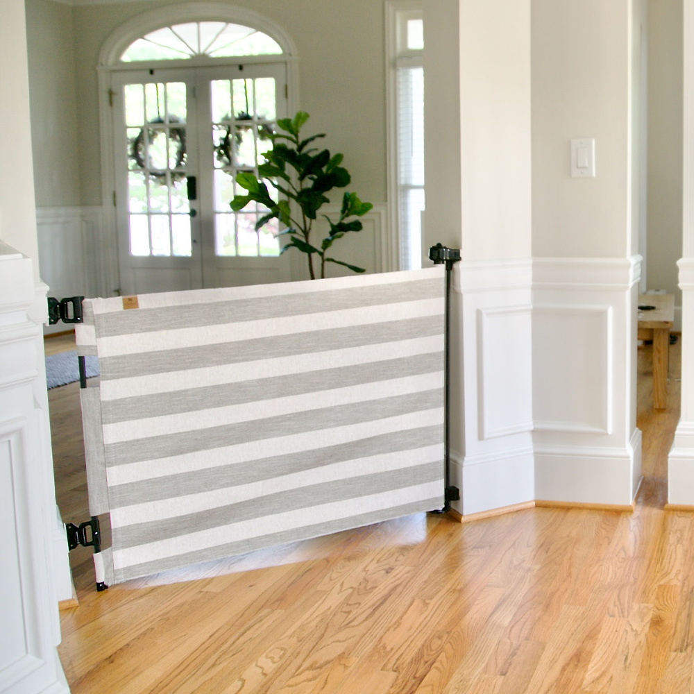 Crypton® Fabric Baby Safety Gate – Stylish, Stain-Resistant, PFAS-Free | fit openings from 27.6" to 55" wide and stand 33"