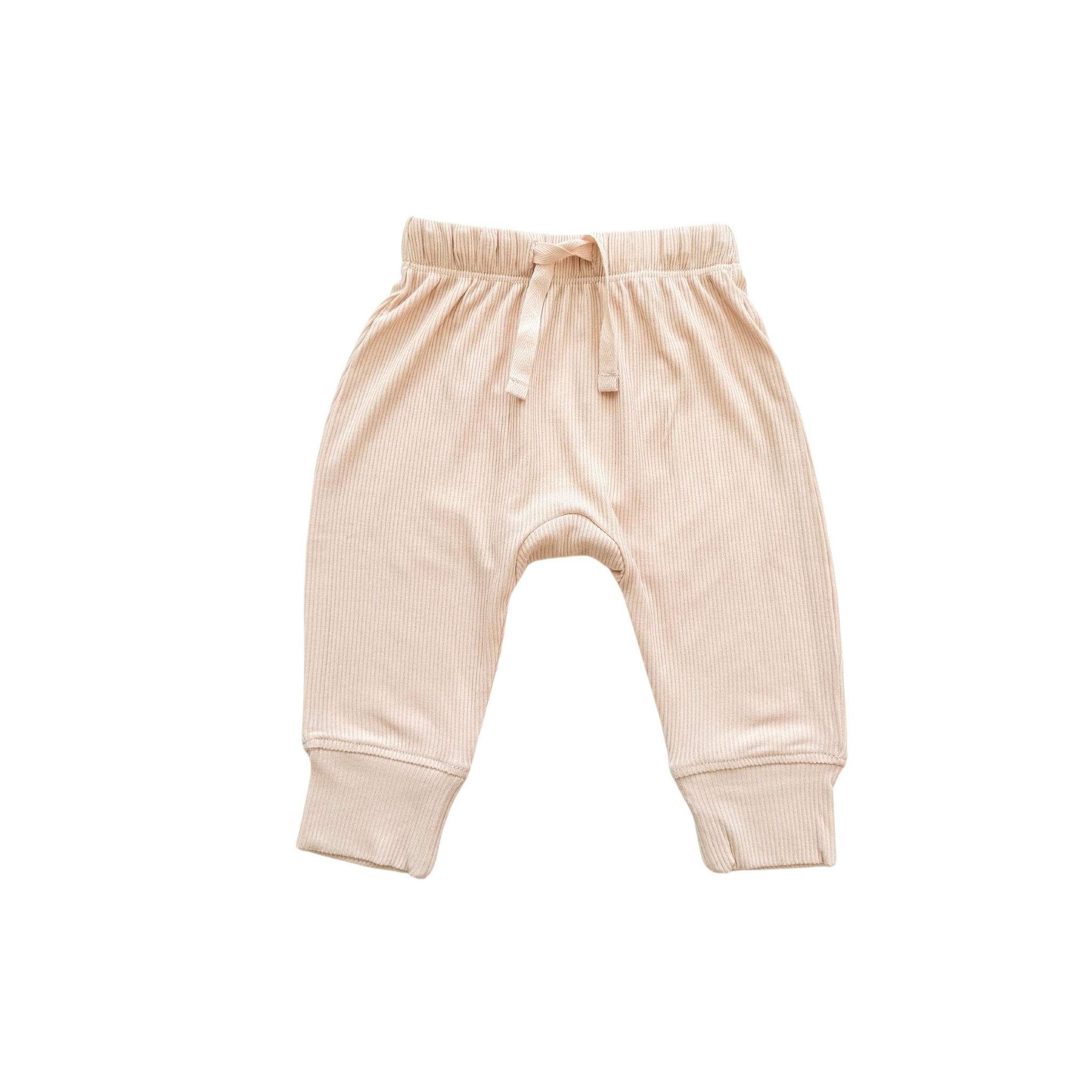 Blush Ribbed Bamboo Baby Jogger Pants