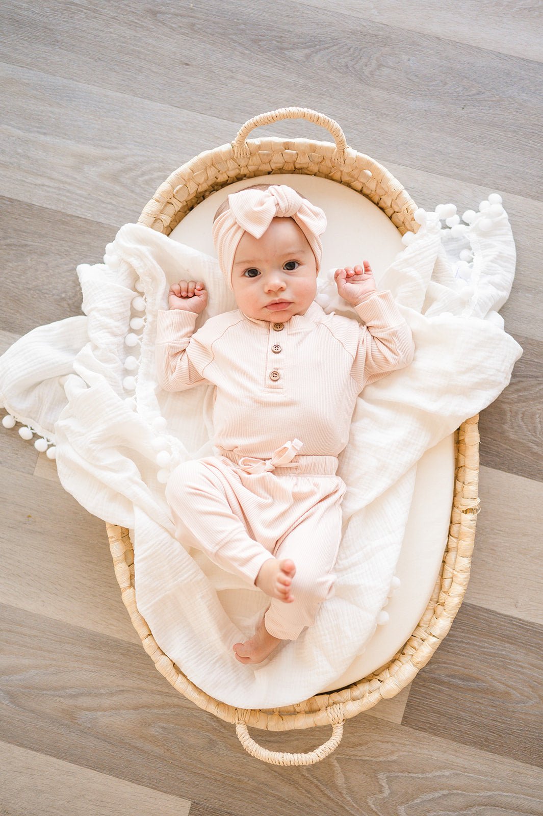 Blush Ribbed Bamboo Baby Jogger Pants